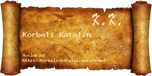Korbeli Katalin névjegykártya
